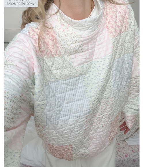 Sun-kissed Coconut “ Penny 4 “ Sun-kissed Coconut Quilted Mock Sweatshirt SR38 - Picture 4 of 5